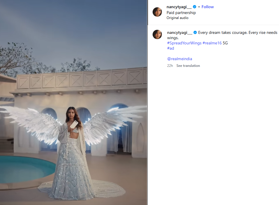 Nancy Tyagi Fronts Realme’s “Spread Your Wings” Campaign