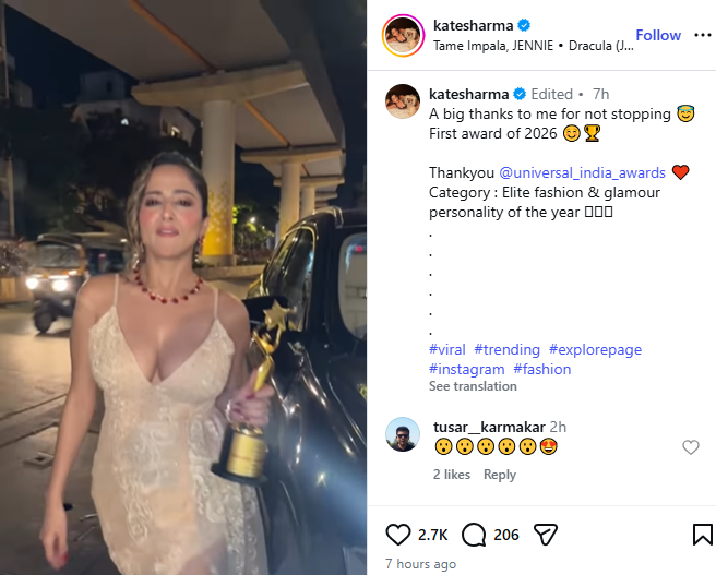 Kate Sharma Honoured at Universal India Awards 2026