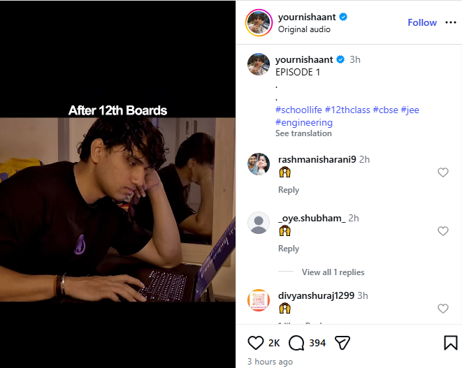 Nishant Tiwari Launches Series on Life After Class 12
