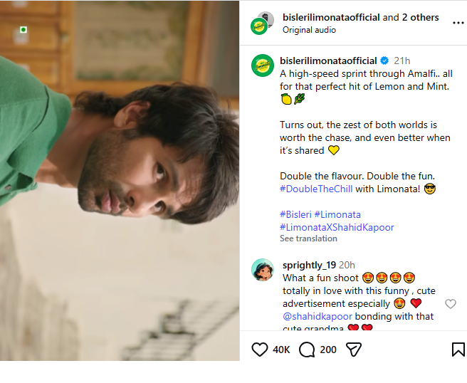 Shahid Kapoor Stars in Bisleri Limonata Promotion